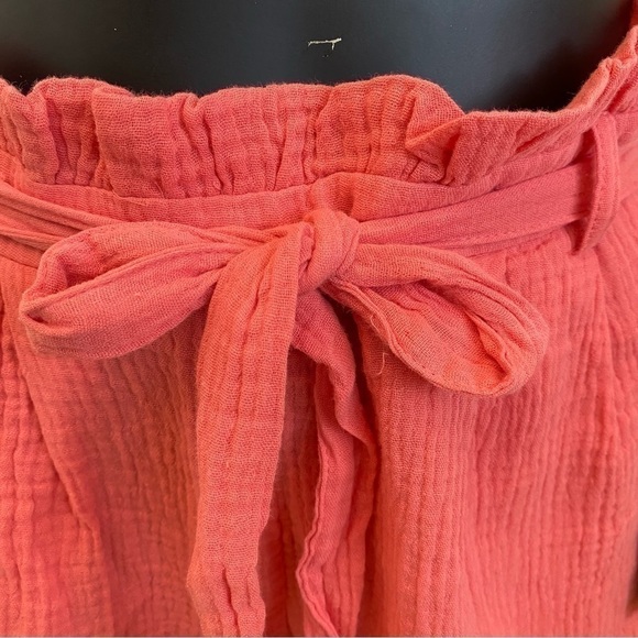 NEW Wild Fox Tea Rose Paper-bag Shorts with Tie Size Med - Picture 3 of 6